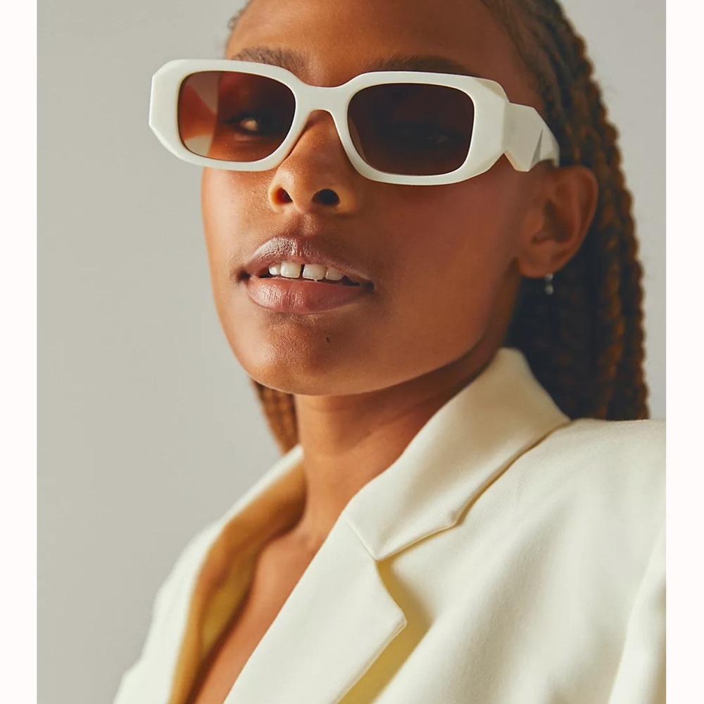 Free people white / cream sunglasses